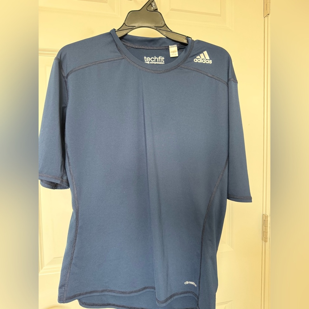 Adidas Men's Navy Techfit Compression Shirt